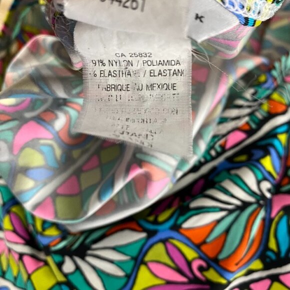 Trina Turk Swim Cover Up Top Multicolored Print Nylon Blend Women's Large - Picture 6 of 6